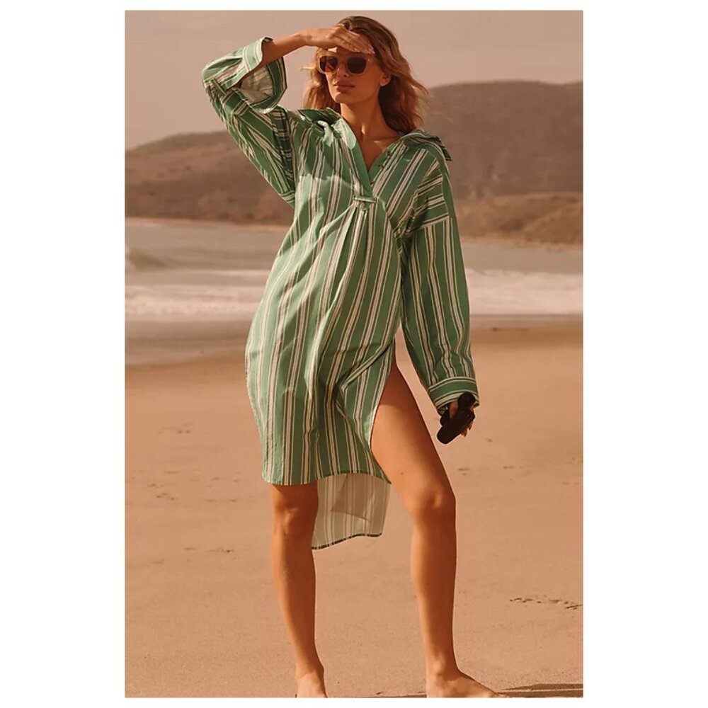 ANTHROPOLOGIE | 100% Cotton Long Sleeve Popover Dress | NWT